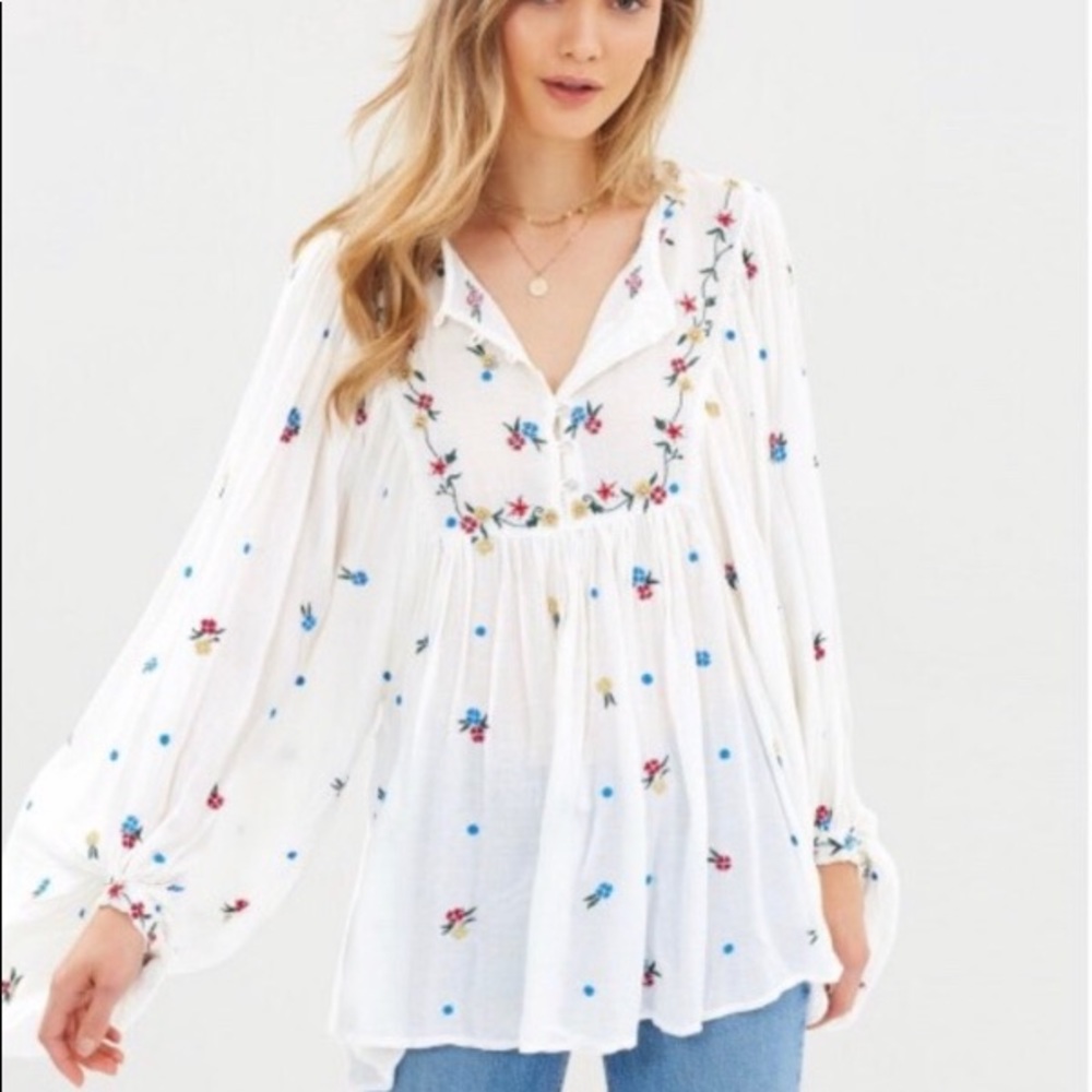 Free People Kissed from a Rose embroidered tunic